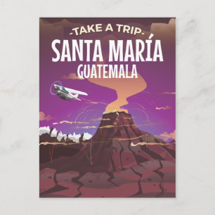 Cartão Postal De Festividades Santa María Guatemala vintage travel poster.