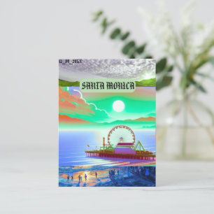 Cartão Postal De Festividades santa monica  monica califórnia  viagem antiga cl