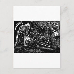 Cartão Postal De Festividades Santa Muerte and the Soldier c. 1951 Mexico