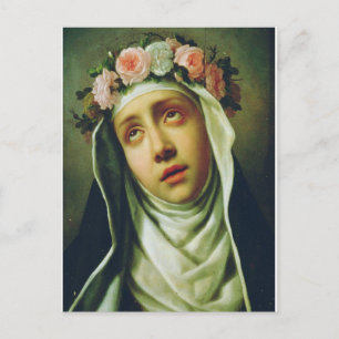 Cartão Postal De Festividades Santa Rosa de Lima Anjo do Peru Arte Fina 
