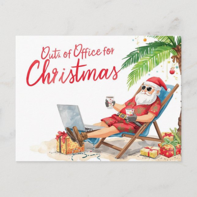 Cartão Postal De Festividades Santa’s Online Programmer Merry Christmas! (Frente)