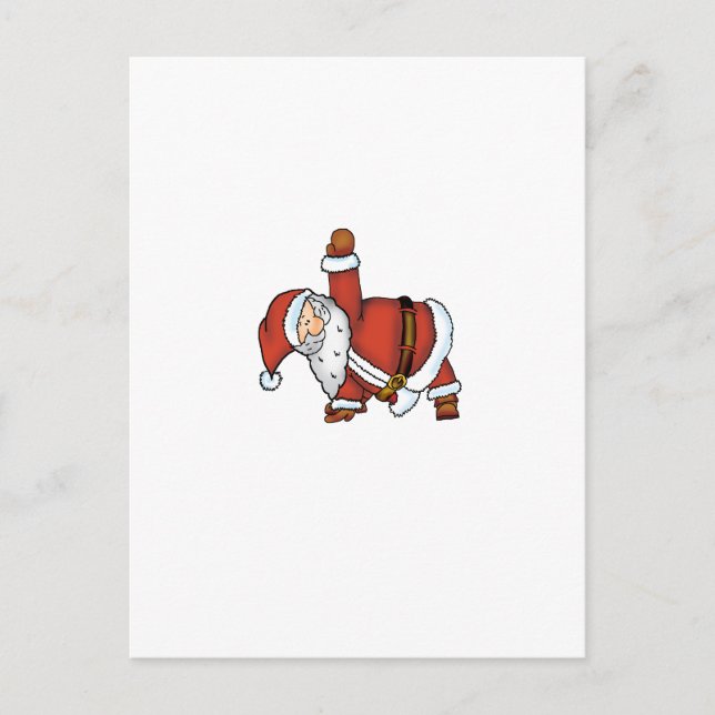 Cartão Postal De Festividades Santa Yoga - Christmas Design with a Yoga Santa (Frente)