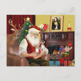Cartão Postal De Festividades Santa's 2 Chihuahuas