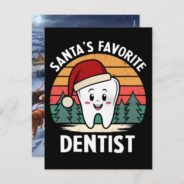 Cartão Postal De Festividades Santas Favorite Dental Hygienist Saves Christmas  (Frente/Verso)