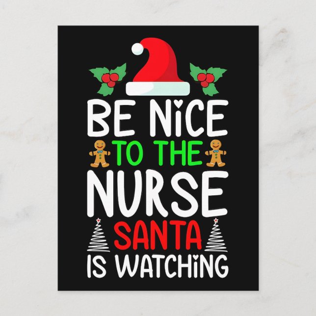 Cartão Postal De Festividades Santa's Favorite Nurse Professional Funny Christma (Frente)