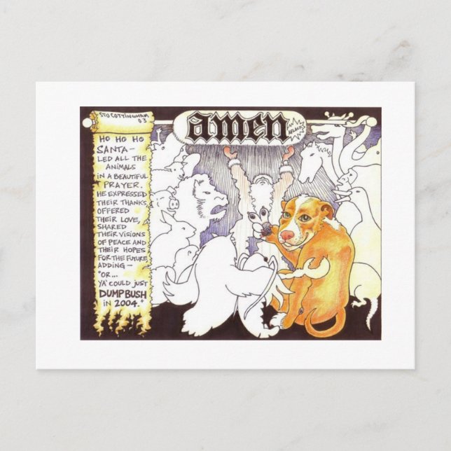 Cartão Postal De Festividades Santa's Prayer (Frente)