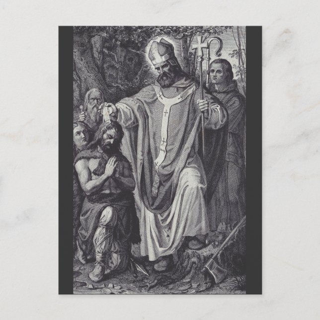 Cartão Postal De Festividades Santo Boniface Inglês Benedictine monge (Frente)