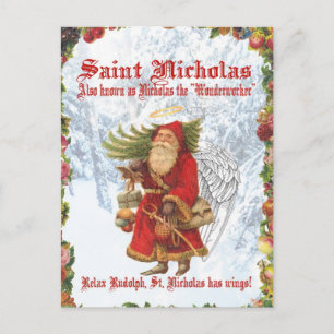 Cartão Postal De Festividades Santo de Natal 4 Nicholas