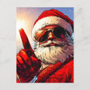 Cartão Postal De Festividades Santo Jolly Papais noeis Brilho