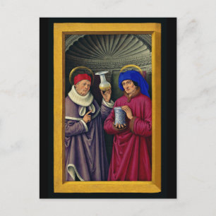 Cartão Postal De Festividades Santos Cosmas e Damian por Jean Bourdichon