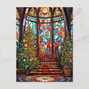Cartão Postal De Festividades Santuário da Igreja no Natal