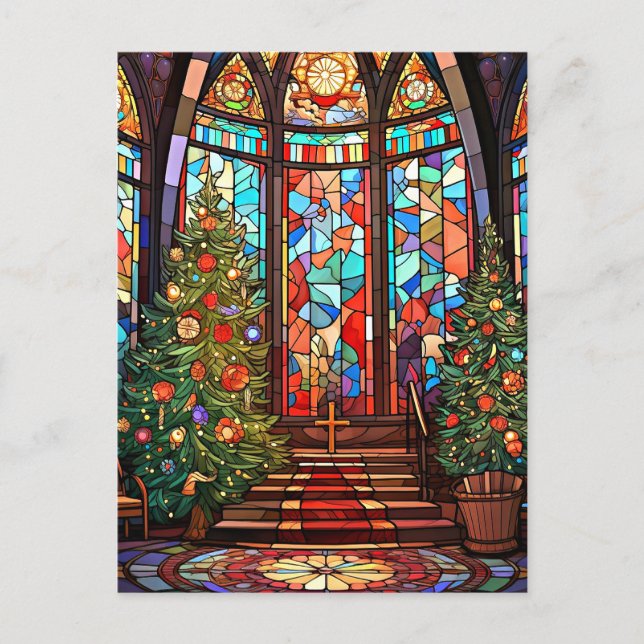 Cartão Postal De Festividades Santuário da Igreja no Natal (Frente)