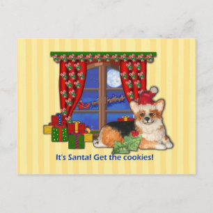 Cartão Postal De Festividades São Papais noeis! Pegue os Cookies! Cartão de Nata