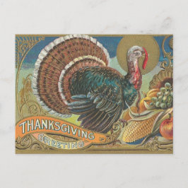 Cartão Postal De Festividades Saudação de Ação de Graças da Turquia Cornucopia