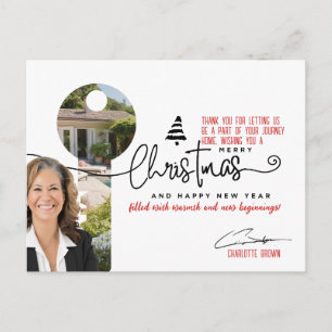 Cartão Postal De Festividades Saudação de Natal de Imóveis Elegantes