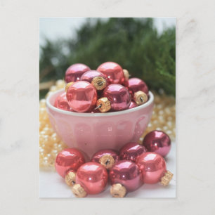 Cartão Postal De Festividades saudação de natal rosa
