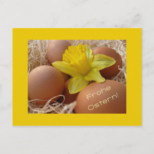 Cartão Postal De Festividades Saudação de ovos e páscoas de daffodil - alemão