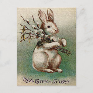Cartão Postal De Festividades Saudação de Páscoa Amorosa Vintage