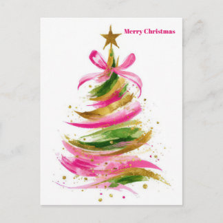 Cartão Postal De Festividades Saudação Festiva de Árvore de Natal