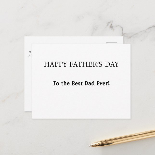 Cartão Postal De Festividades Saudação Personalizada para Pai, Avô ou Marido (Frente/Verso In Situ)