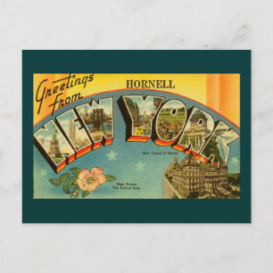 Cartão Postal De Festividades Saudações Antigas de Nova York