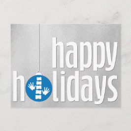 Cartão Postal De Festividades Saudações da Estação Moderna Silver Blue Chiroprac