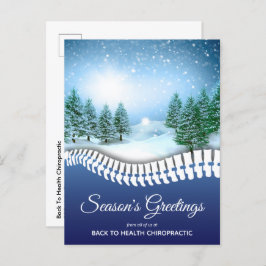 Cartão Postal De Festividades Saudações da temporada Cena de inverno Cena Azul C