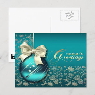 Cartão Postal De Festividades Saudações da temporada. Christmas Bauble