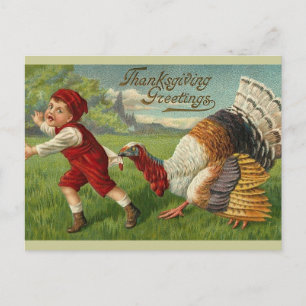 Cartão Postal De Festividades Saudações de Ação de Graças