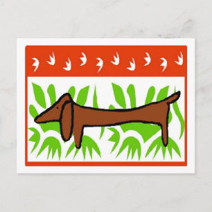 Cartão Postal De Festividades Saudações de Dachshund Season