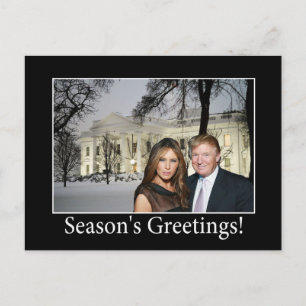 Cartão Postal De Festividades Saudações de Donald e Melania