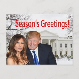 Cartão Postal De Festividades Saudações de Donald e Melania