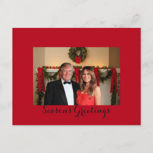 Cartão Postal De Festividades Saudações de Donald e Melania