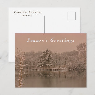 Cartão Postal De Festividades Saudações de Fim de Ano de Fotografia de Inverno V