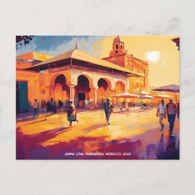 Cartão Postal De Festividades Saudações De Marrakesh Medina Marrocos (Frente)
