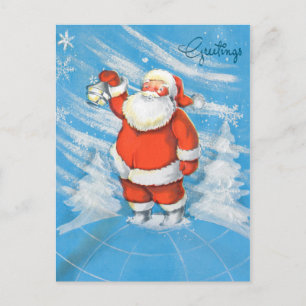 Cartão Postal De Festividades Saudações de papais noeis