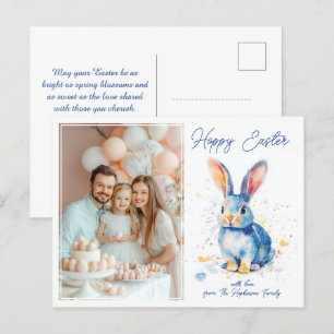 Cartão Postal De Festividades Saudações de Páscoa 🐇 Bunny Bliss personalizáveis