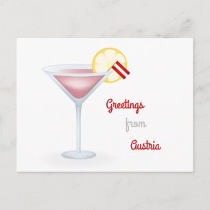 Cartão Postal De Festividades Saudações Do Cartão De Feriado De Cocktail Da Áust