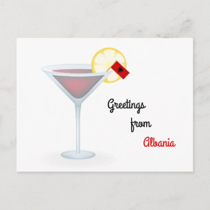Cartão Postal De Festividades Saudações Do Cartão De Férias Cocktail Da Albânia
