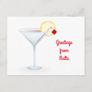 Cartão Postal De Festividades Saudações Do Cartão De Férias Cocktail De Malta