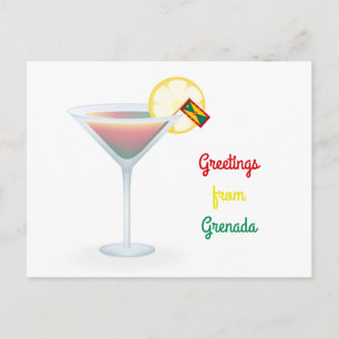 Cartão Postal De Festividades Saudações Do Cartão De Férias Cocktail Granada