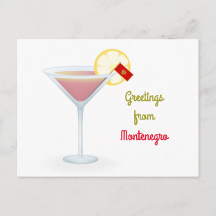 Cartão Postal De Festividades Saudações Do Cartão De Férias Cocktail Montenegro