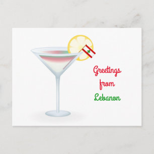 Cartão Postal De Festividades Saudações Do Cartão De Férias De Cocktail No Líban