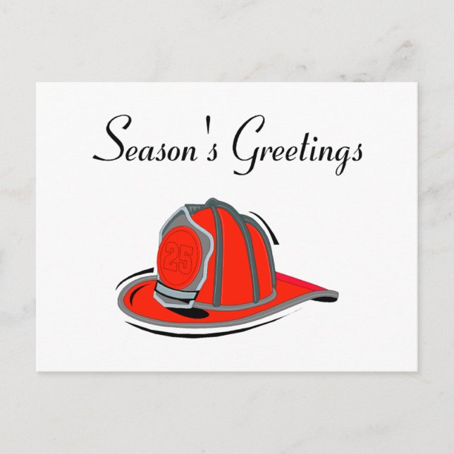 Cartão Postal De Festividades Saudações do Fireman Seasons (Frente)