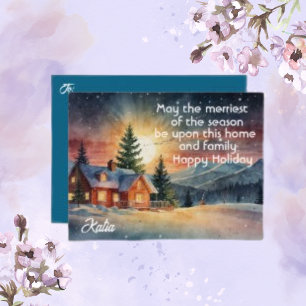 Cartão Postal De Festividades Saudações Personalizadas de Advento de Natal