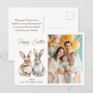 Cartão Postal De Festividades Saudações personalizáveis 🐇 Bunny Bliss