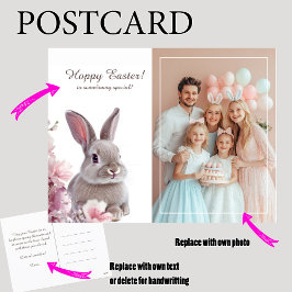 Cartão Postal De Festividades Saudações personalizáveis 🐇 "Bunny Love"