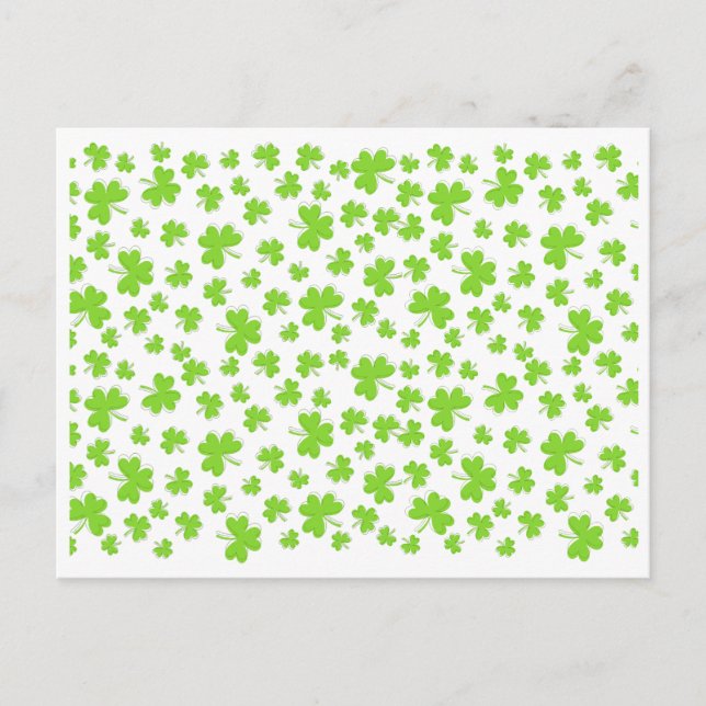 Cartão Postal De Festividades Saudações Sortudas Clover Shamrock (Frente)