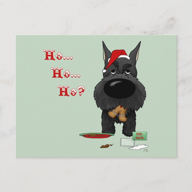 Cartão Postal De Festividades Schnauzer Christmas (Frente)