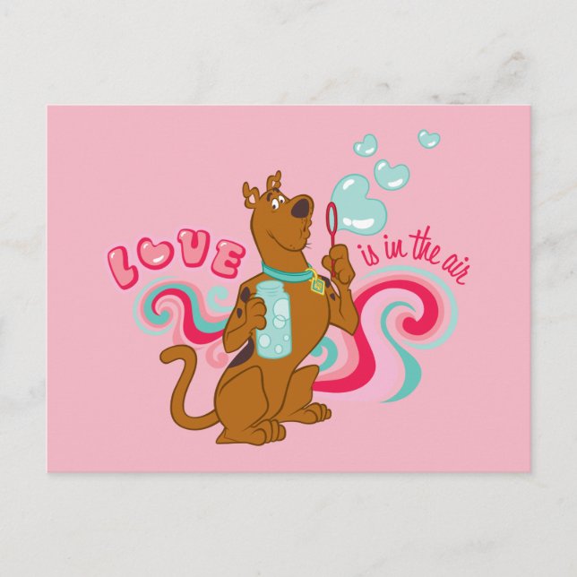 Cartão Postal De Festividades Scooby-Doo - O Amor Está No Ar (Frente)